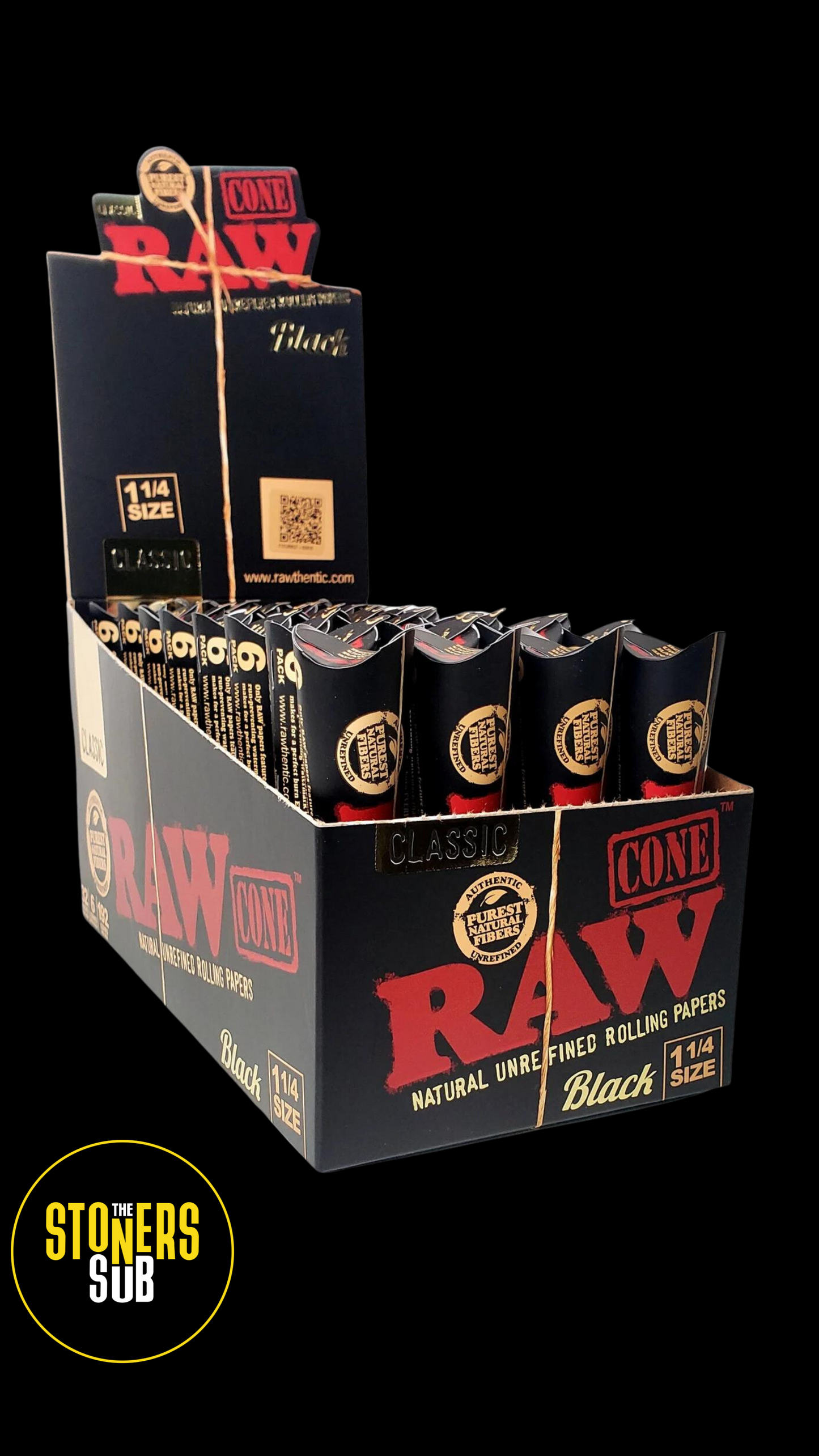 Limited Edition RAW Black 6in1 Pre Rolled Cones 1 1/4 Size