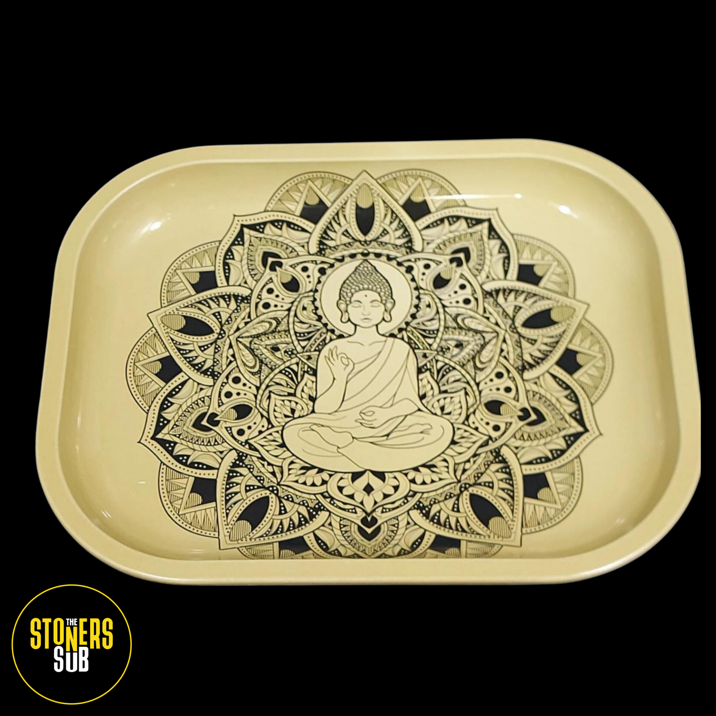 Wise Skies Golden Flower Buddha Mini Rolling Tray