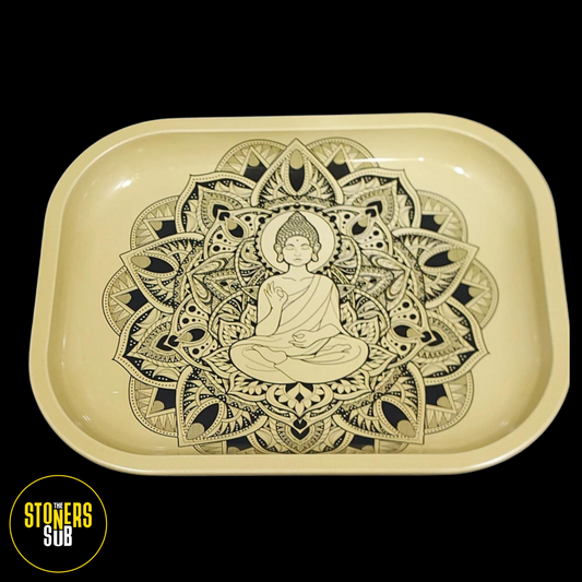 Wise Skies Golden Flower Buddha Mini Rolling Tray