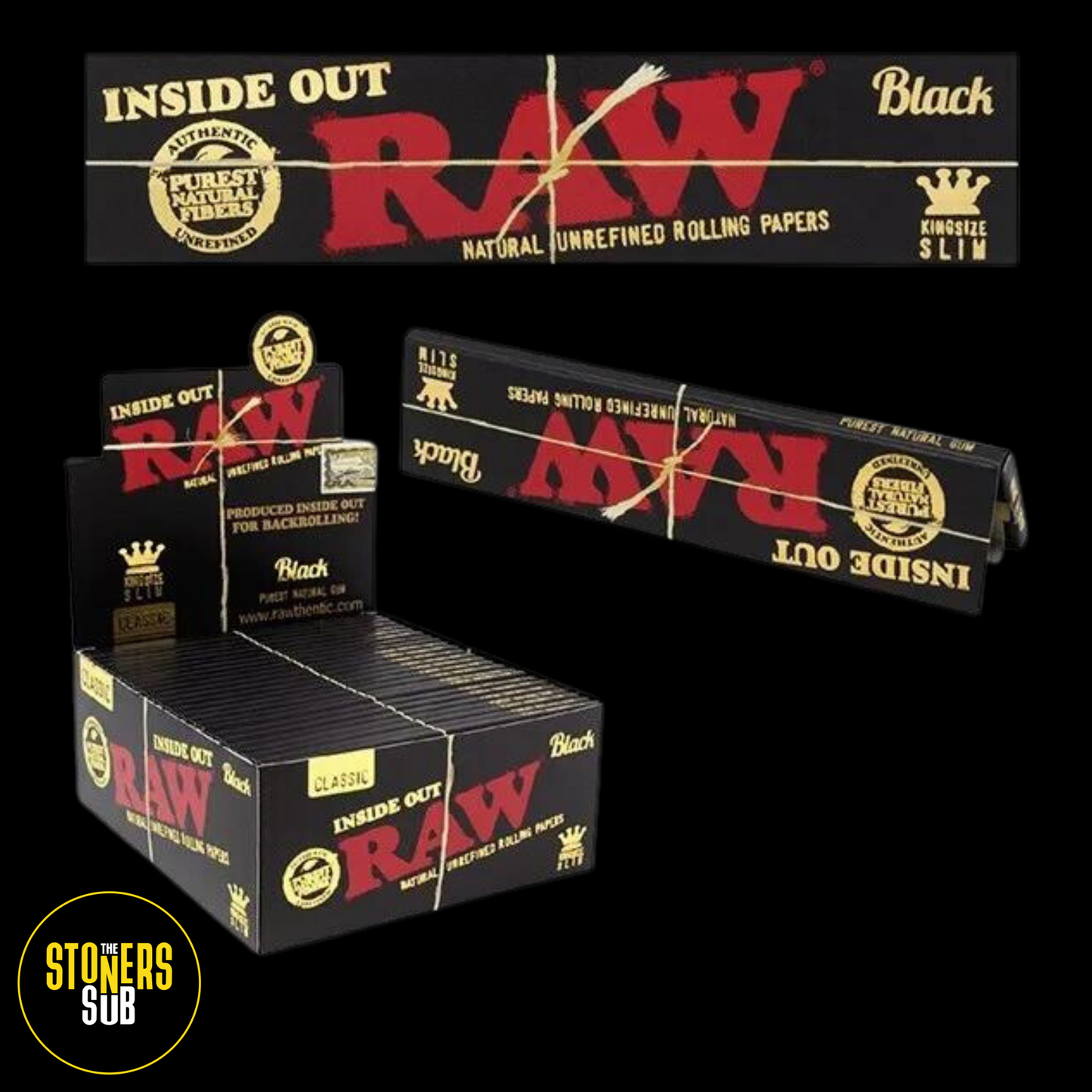 Limited Edition Raw Black Backroll/Inside Out King Size Papers