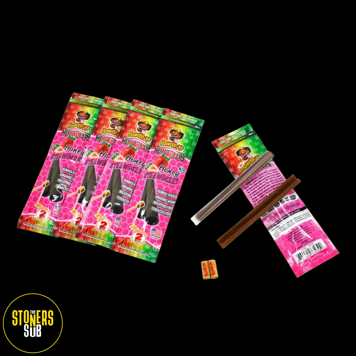 HoneyPuff 2in1 Blunt Wraps Honey Strawberry