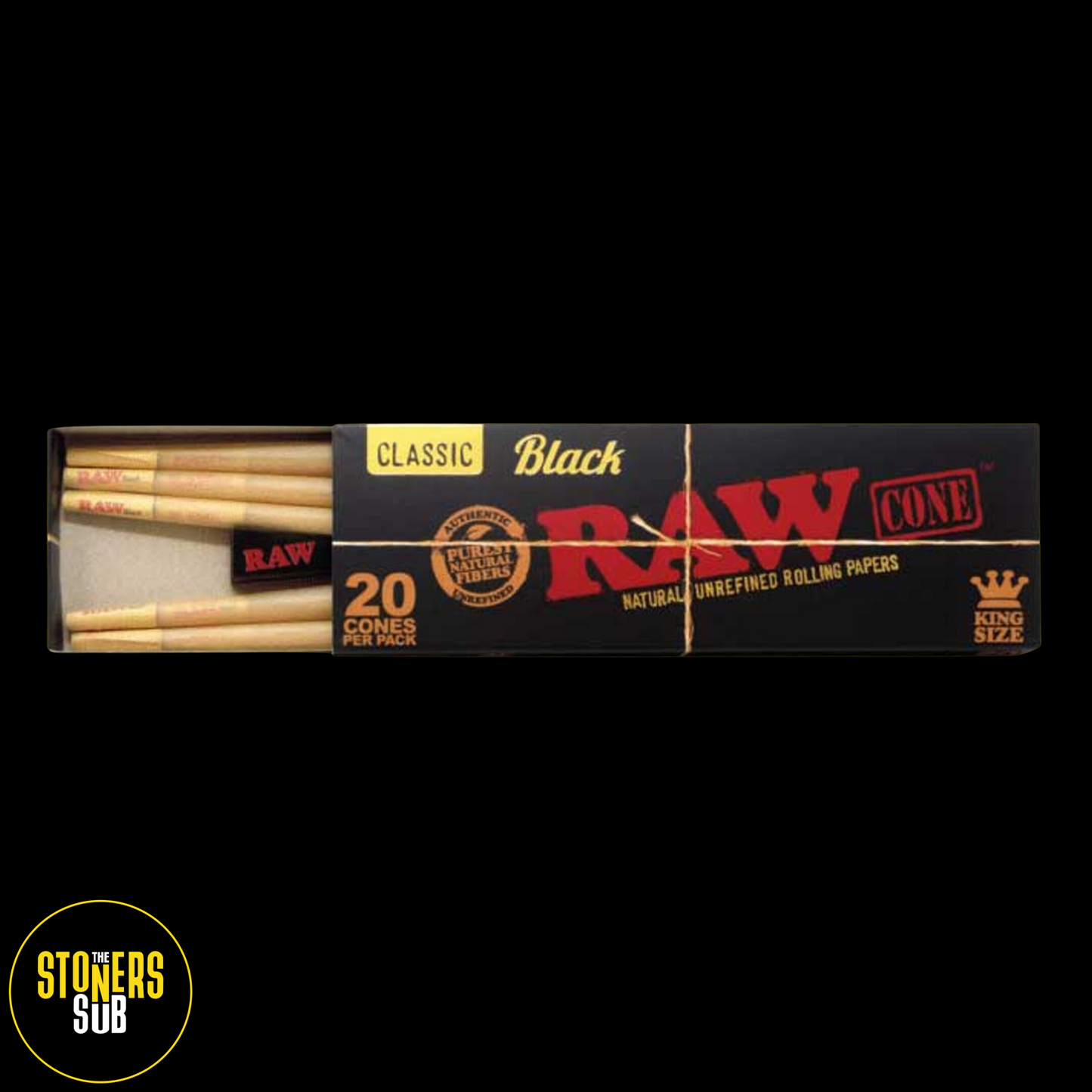 RAW Black 20 Pack Pre Rolled Cones