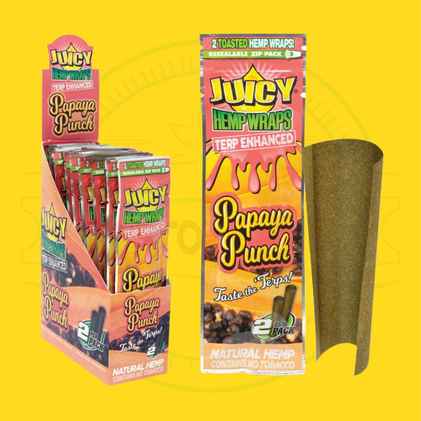 Juicy Jay 2in1 Hemp Blunt Wraps Papaya Punch!