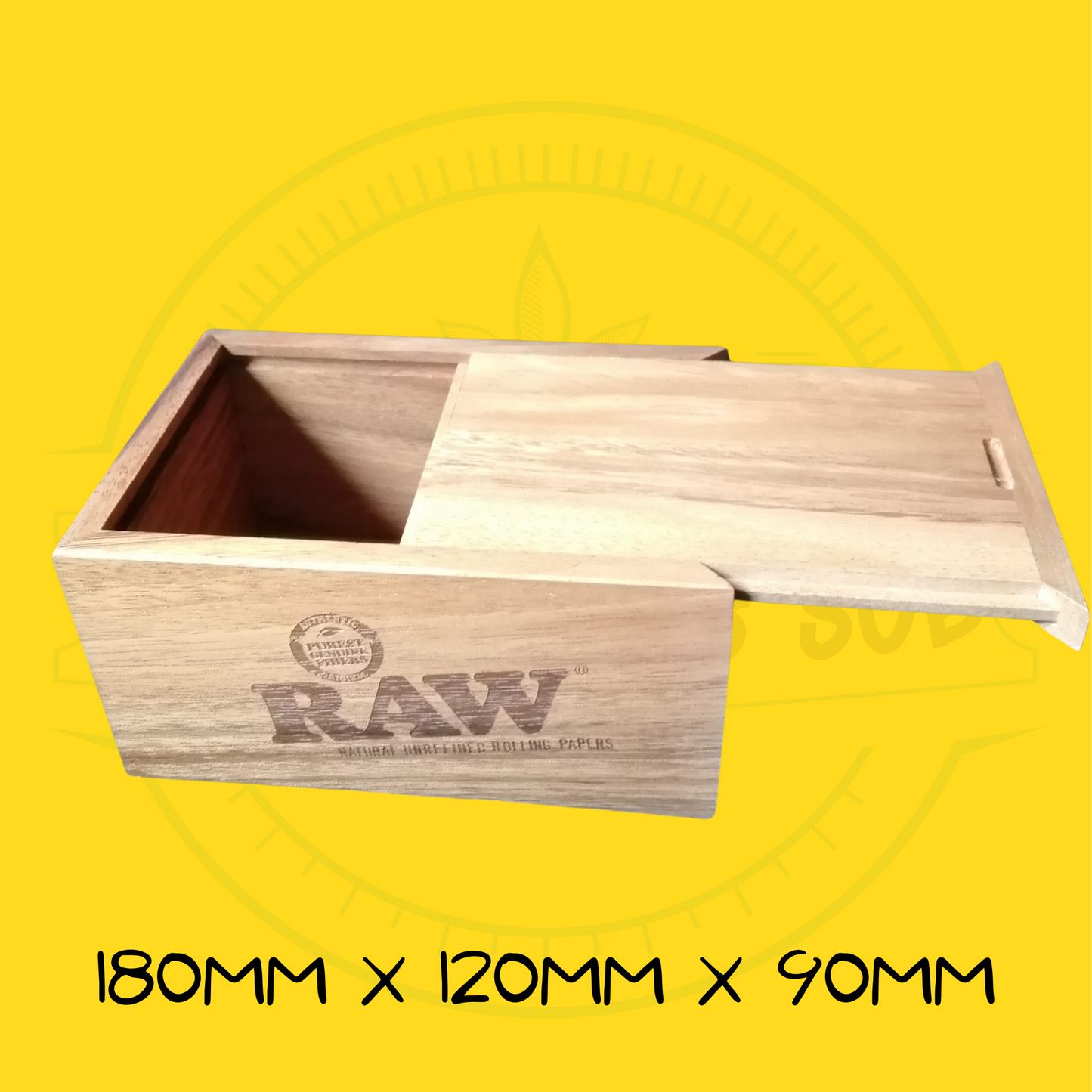 RAW Acacia Wooden Box With Sliding Storage!