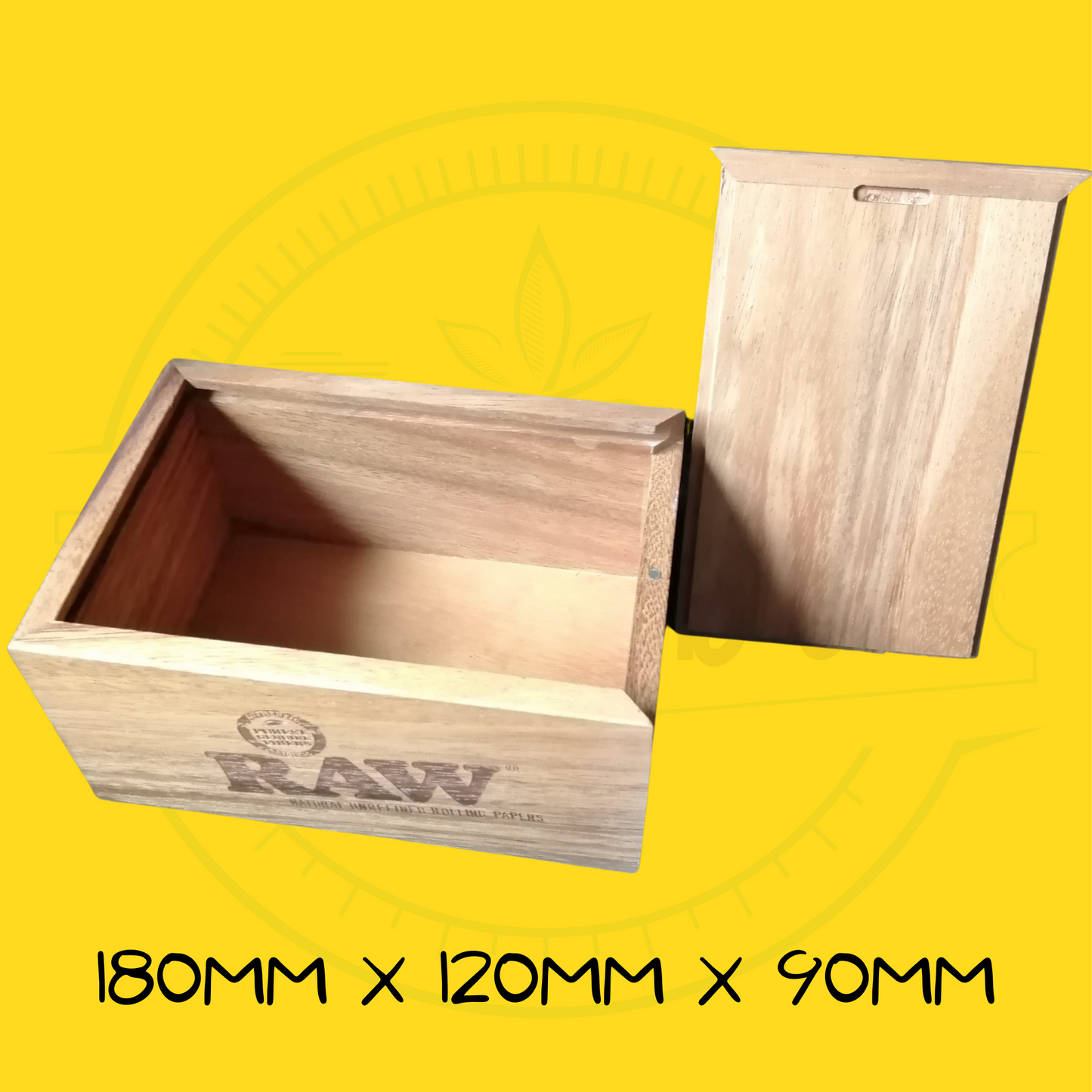 RAW Acacia Wooden Box With Sliding Storage!